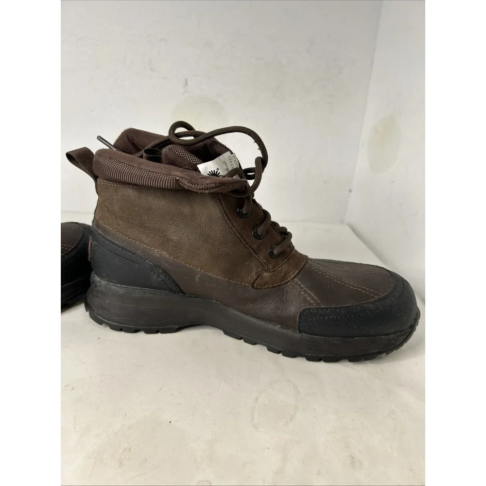 UGG Emmett‎ Duck Boots -Waterproof Snow Boots -Stout Brown Leather -US 9